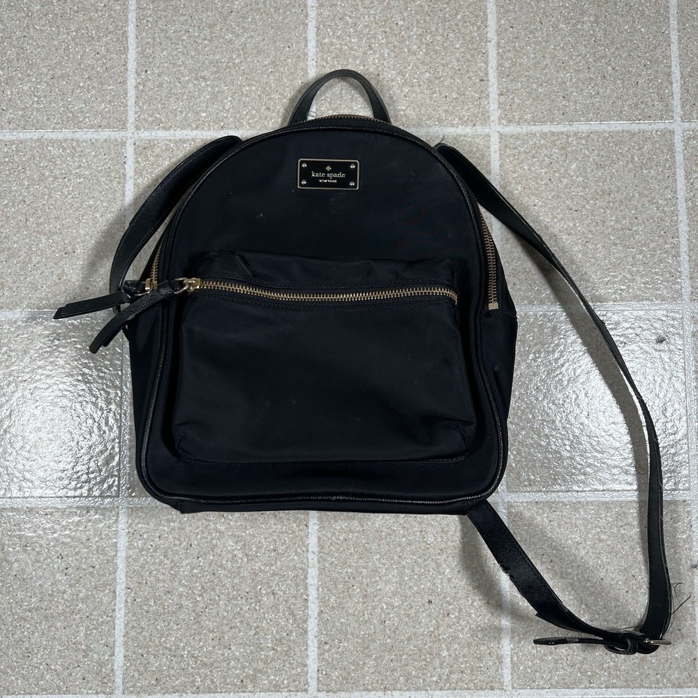 KATE SPADE New York Wilson Road Small‎ Bradley Backpack - Black Nylon/Leather